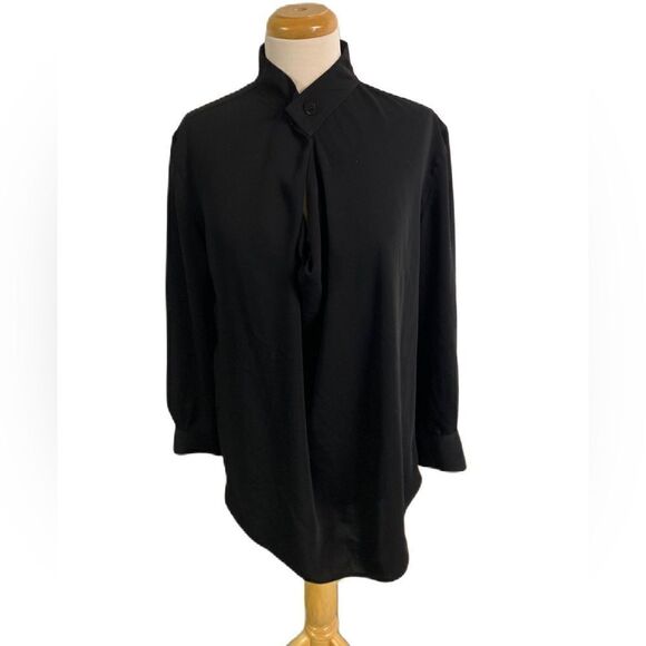 #141 ARITZIA BABATON Oversized Black Drape Blouse - Picture 1 of 7